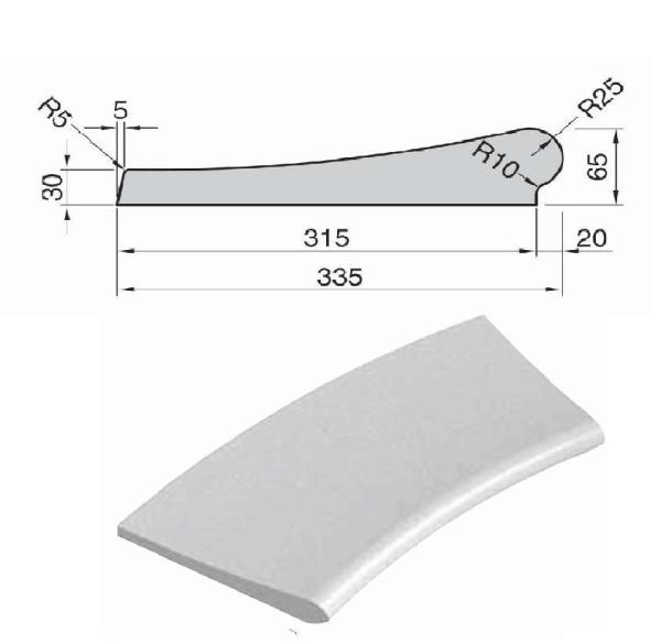 Gobi Poolrandstein, Farbe: Sandfarbe, gekrümmter Winkel, Radius: 0,5m